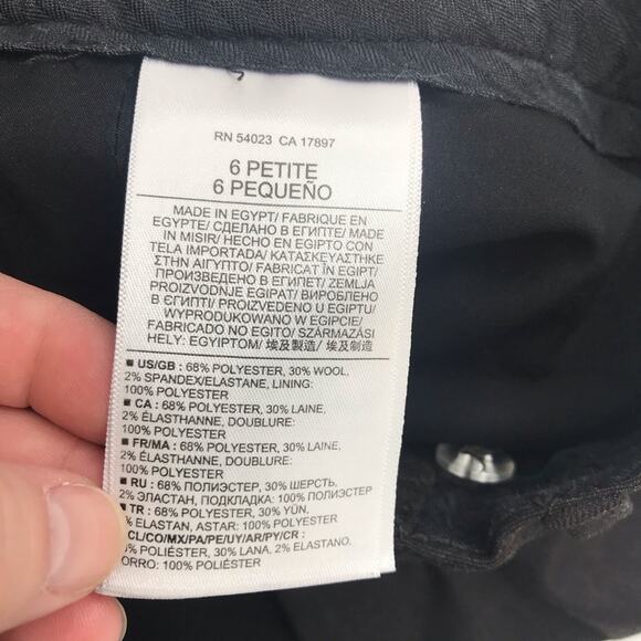 Banana Republic Martin Fit Trouser Womens 6P Petite Brown Wool Blend Flat Front - Picture 5 of 10